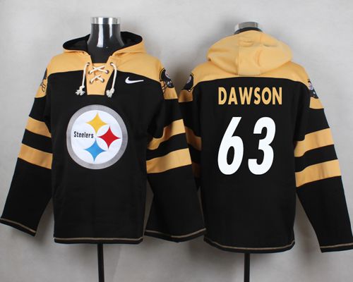 Nike Steelers #63 Dermontti Dawson Black Player Pullover NFL Hoodie - Click Image to Close